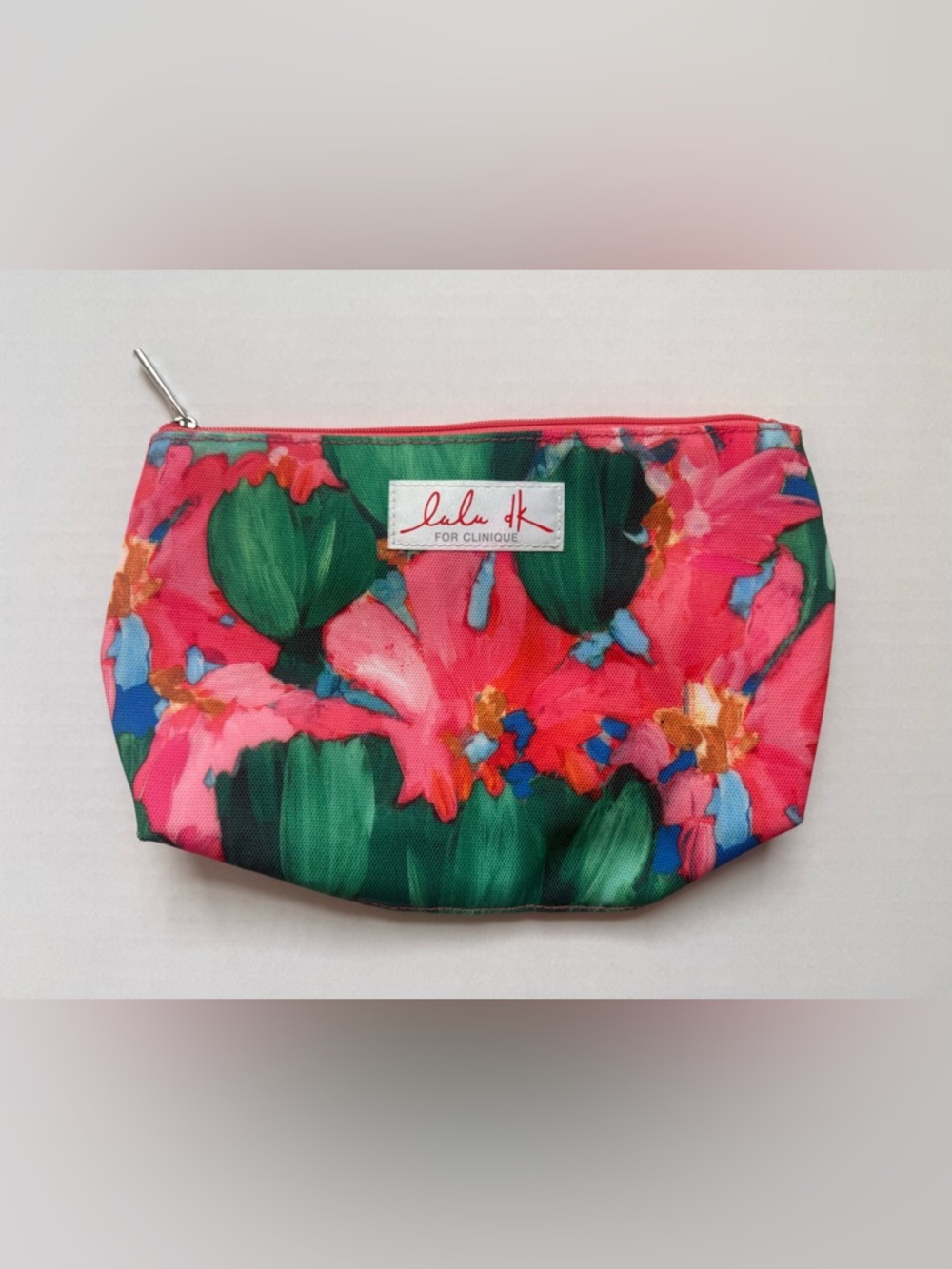 Clinique x Lulu DK Autumn 2015 Limited Edition Cosmetic Bag Floral Pink Green